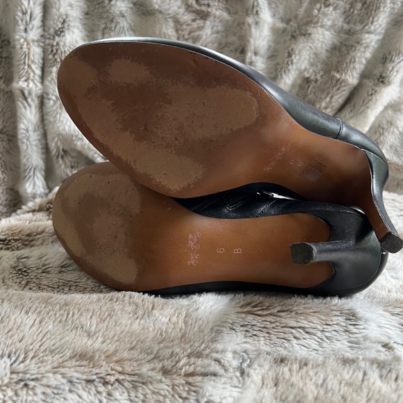 Coach Black Leather Stiletto Ankle Boots Shoes Size 6 - Picture 8 of 9